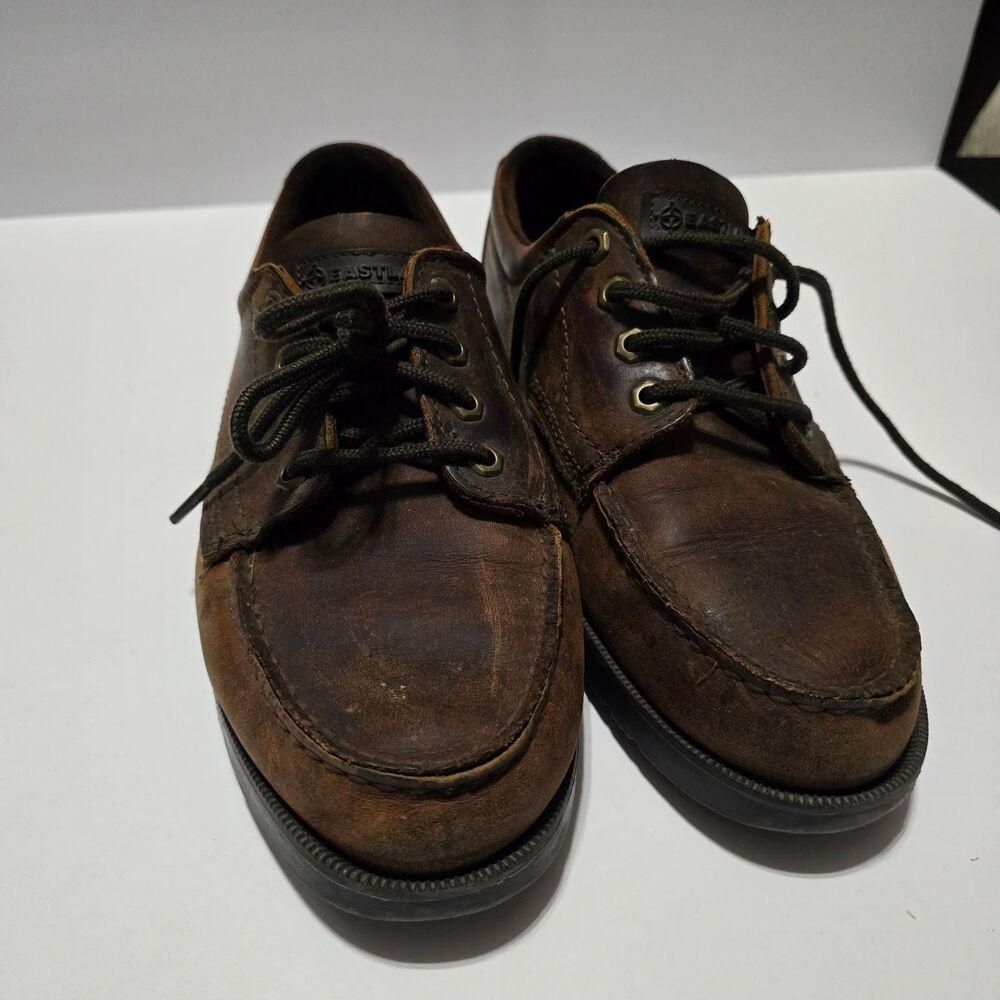 EASTLAND Men's Casual Shoes Brown 10.5W Leather Lace-Up Moc Toe